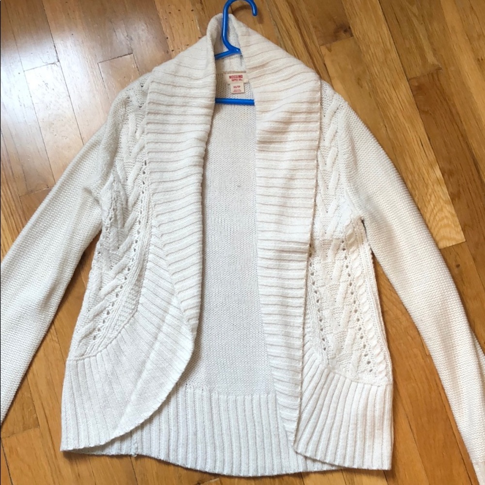 Juniors Cream Knit Sweater Cardigan